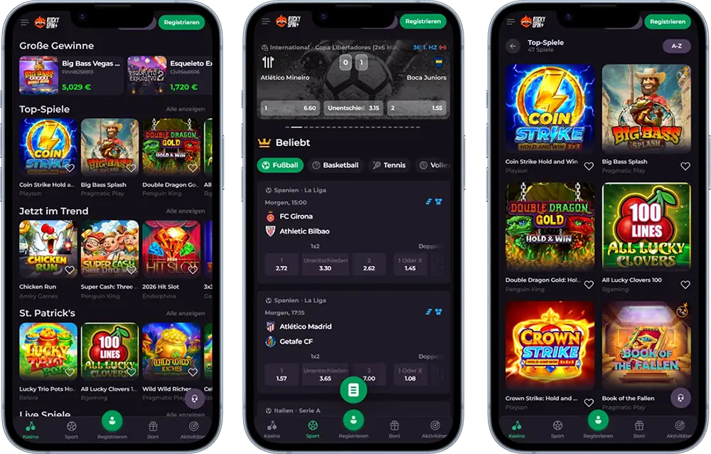 Rockyspin Casino mobil nutzen